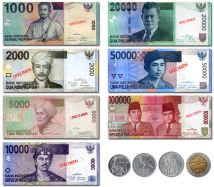 Billets et pièces, monnaie indonésienne